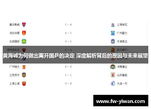 黄海诚为何做出离开国乒的决定 深度解析背后的原因与未来展望