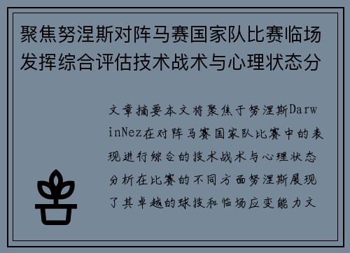 聚焦努涅斯对阵马赛国家队比赛临场发挥综合评估技术战术与心理状态分析